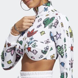 adidas original women’s Jeremy Scott Monogram Crop Track Top